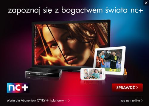 Poľská platforma nc+ reklama